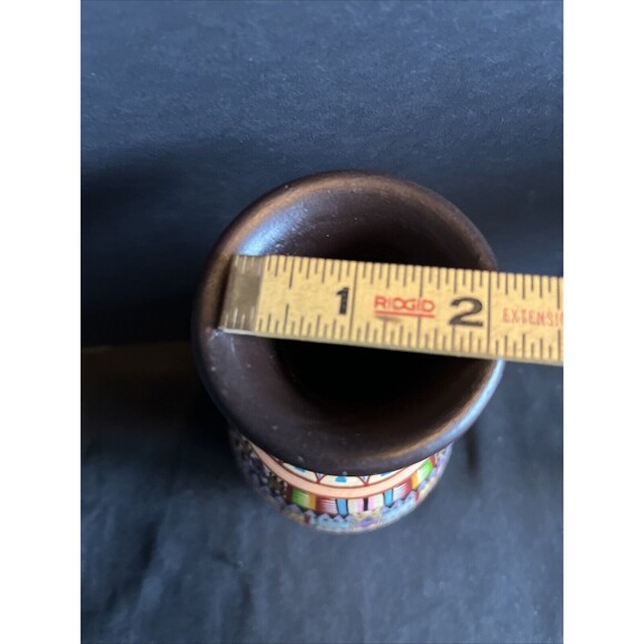 Tesoro's Manila Hand Painted Pottery Vase 7.75” Art Pottery Made In Philippines - Picture 11 of 11